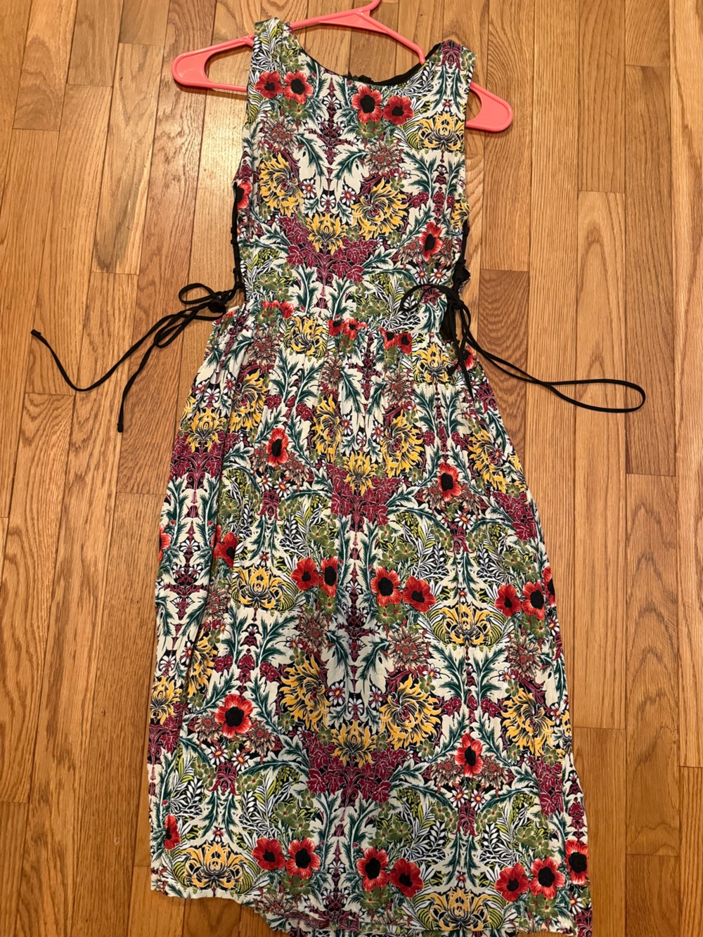 Topshop Floral Multicolor Dress with Black Trim